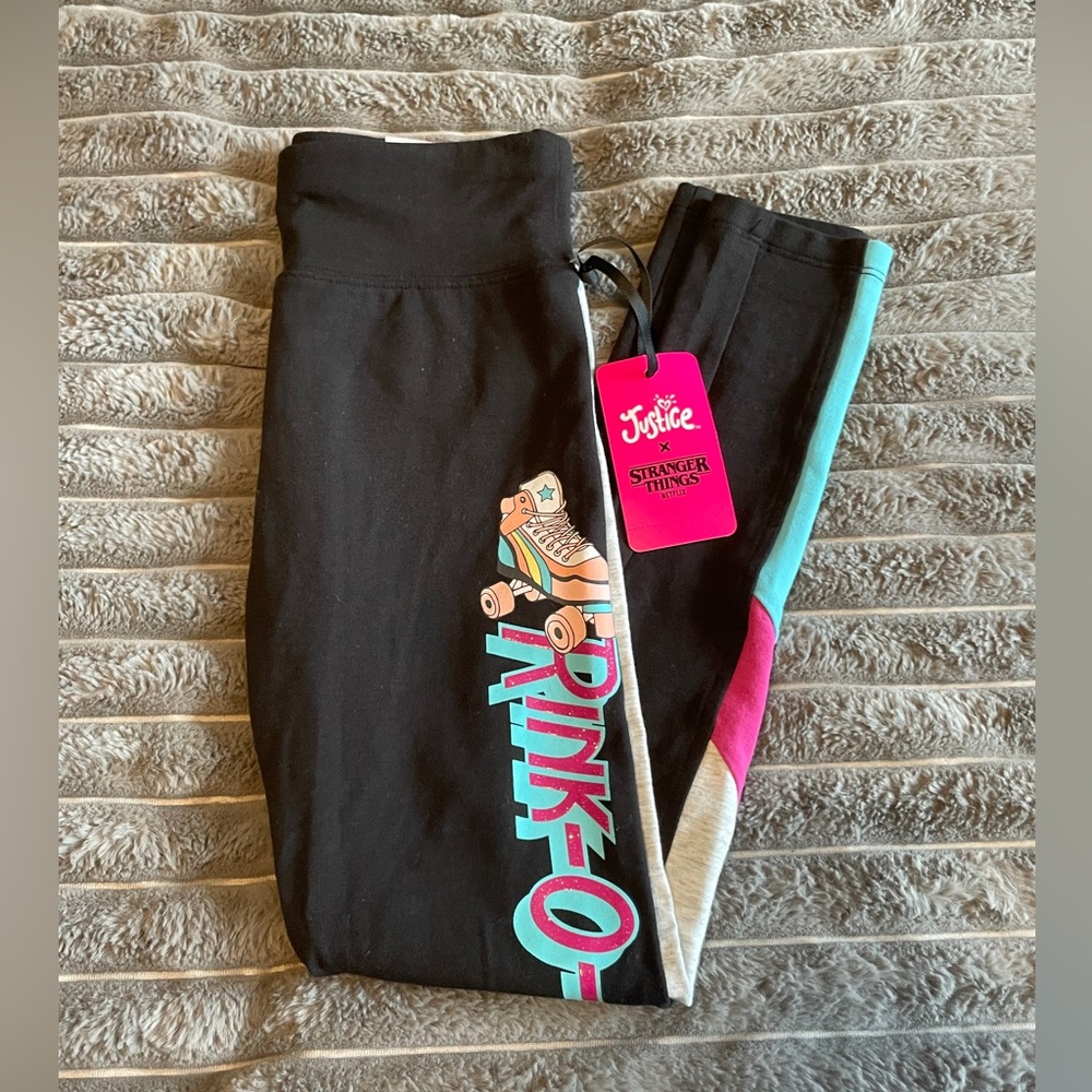 NWT Girls Medium Stranger Things Rink-O-Mania leggings